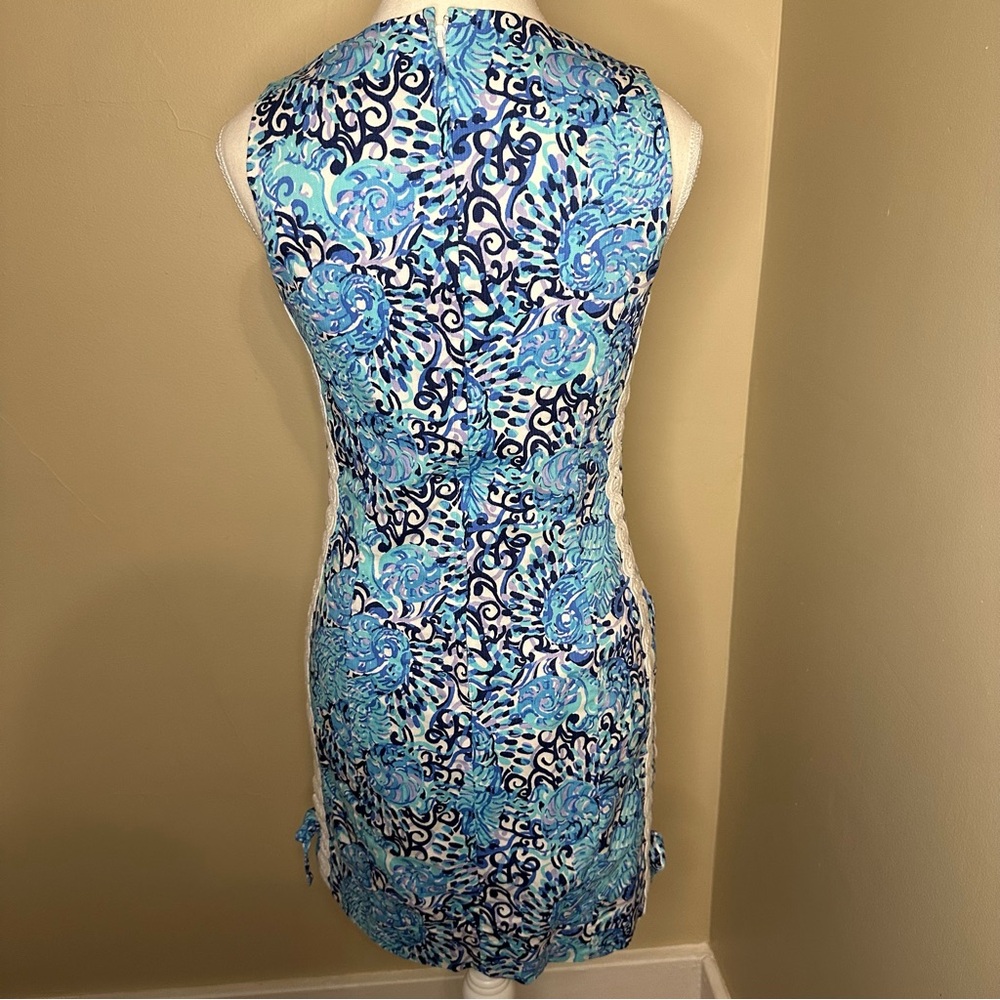 Lilly Pulitzer Mila Stretch Shift Dress Light Aqua Spritz Size 2 - Picture 5 of 7